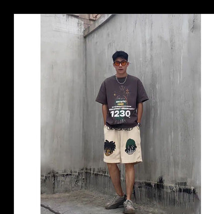 National fashion ins high street summer loose Korean style versatile shorts men's and women's niche sports casual couple's cropped pants