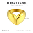 18K Golden Face Love Ring / No. 7