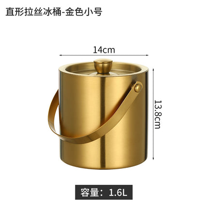 Amazon Stainless Steel Double-Layer Ice Bucket Bar Champagne Red Wine Beer Commercial Ice Bucket Stainless Steel Bucket