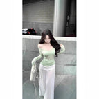 Mint green t-shirt + beautiful back / S
