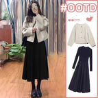Apricot coat + black dress / M recommendation [ 40-50kg ]