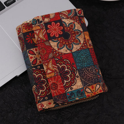 Cross-Border Bohemian Multifunctional Clutch Bag with Multiple Card Slots Wood Grain Wallet Literary Ladies Bag Card Bag Pu Small Bag