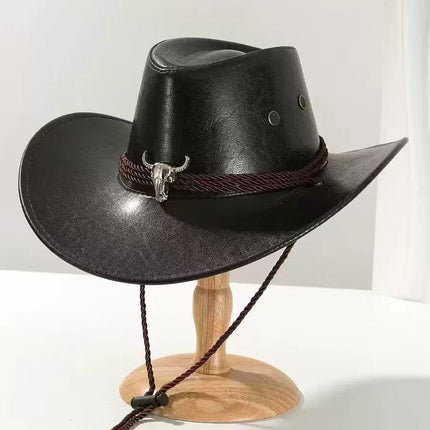Solid Color Light Board Felt Western Cowboy Hat Outdoor Autum Hat Women's Simple French Hat Men's High-End