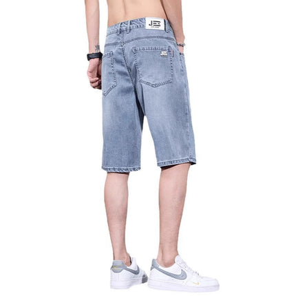 Summer Thin Denim Shorts Men's Loose Breathable Five-point Pants 2025 Summer Trendy Brand Stretch Casual Middle Pants