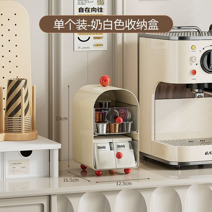 Tea Bag Storage Box Transparent Multi-Functional Drawer Home Coffee Storage Rack Office Multi-Layer Cosmetics Storage Box
