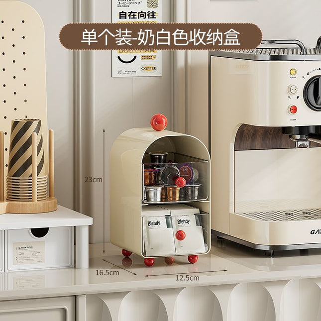 Tea Bag Storage Box Transparent Multi-Functional Drawer Home Coffee Storage Rack Office Multi-Layer Cosmetics Storage Box