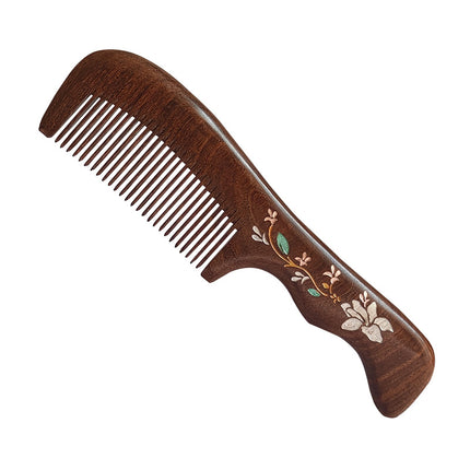 Sandalwood Comb for Meridian Scalp Massage, Anti-Static Hair Comb for Women, Medium-Tooth Volumizing Comb, Meridian Comb Gift Box