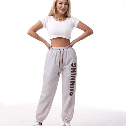 Summer Sports Pants for Women, Loose-Fitting, Breathable, High-Elastic Training Fitness Outdoor Nine-Point Pants, Sports Casual Pants