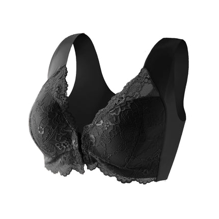 Cross-Border Popular Xiyintu Wood Push-Up Front Buckle Fixed Cup Lace Vest Bra Anti-Sagging Nursing Bra