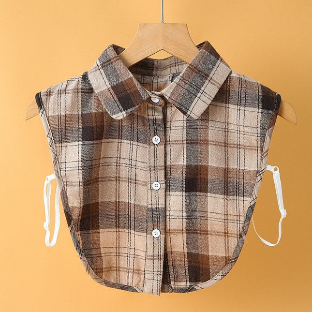 Plaid False Collar Children's Autumn and Winter All-match Decorative Collar Shirt Collar Decorative Collar with Sweater Casual False Collar