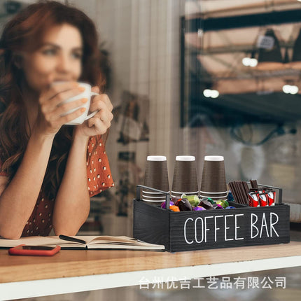 Wooden Coffee Box Farmhouse Coffee Capsule Rack Storage Basket Storage Wooden Box Capsule Rack Coffee Capsule Storage Wooden Box