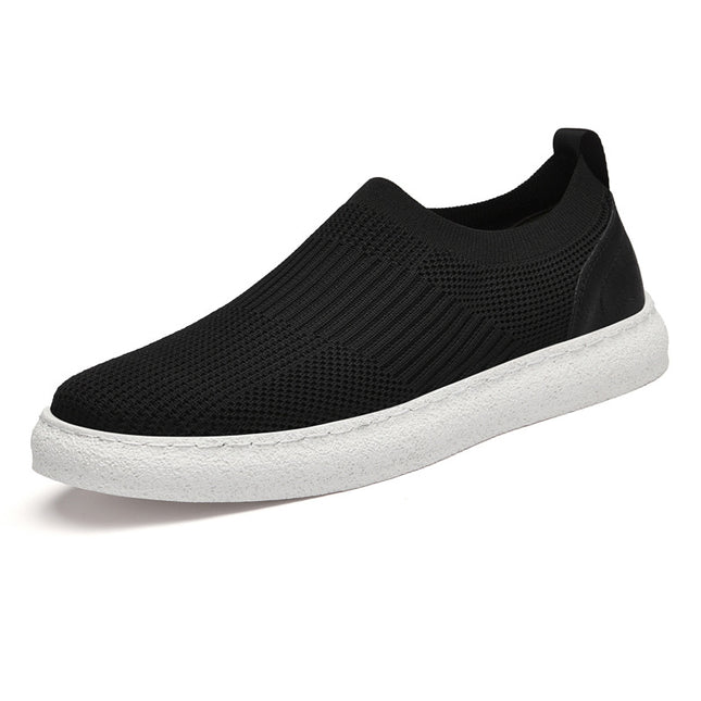Summer New Vintage Board Shoes Fly-woven Cowhide Mesh Shoes Fashion Comfortable Invisible Height-increasing Mesh Board Shoes Trend