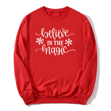 Foreign Trade Cross-border Trust Believe In The Magic Printed Crewneck Sweatshirt European and American Autumn and Winter Jacket