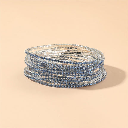 2.0mm Superfine Rhinestone Bracelet Stretch Bridal Bracelet Korean Style Single Row Flash Diamond Stretch Crystal Bracelet