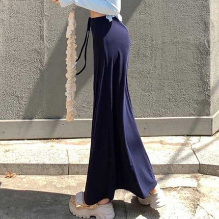 South Korea's Dongdaemun Versatile High-Waisted Lace-Up Figure-Showing Sexy Sexy Pure Lust Style Hip-Hugging Skirt Long Skirt for Women