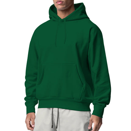 2025 New Cross-Border European and American Men's Sports Pure Color Fleece Sweatshirt Men's Export Wholesale Hoodie