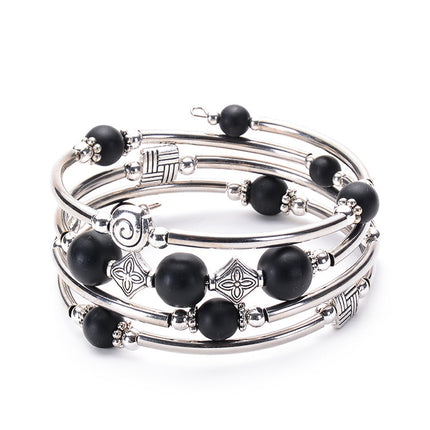 2026 New European and American Fashion Imperial Stone Wrap Bracelet for Women, Layered Multi-Wrap Natural Stone Bracelet Wholesale