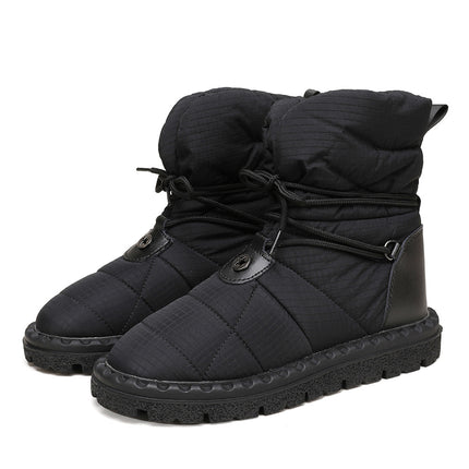 Clearance Cross-Border Snow Boots for Travel to Russia, Large Collar, Black, Fashionable, Warm, Thick Fur Lining, Anti-Slip Snow Boots