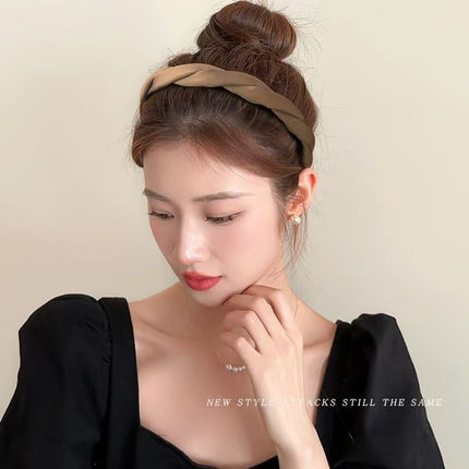 Handmade Cute Braided Cross Headband for Washing Face, Non-Slip Hairband for Holding Hair, Women's Hair Accessory Headband