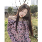 Cross print top [ready stock] / S [recommended around 47.5kg]