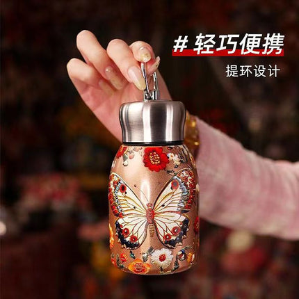 Cross-Border Mini 316 Stainless Steel Chubby Thermos Cup with Ring Flap Pocket Pants Cup Vacuum Double-Layer Portable Cup