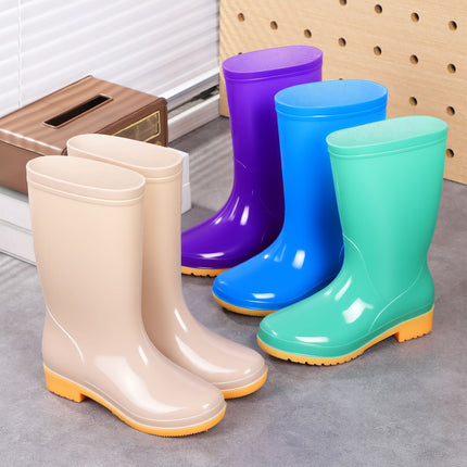 Multicolor High Rain Boots, Labor Protection Boots, Lightweight Pvc Anti-Slip Mesh Lining, Women's Rain Boots, Kitchen Cleaning Water Boots, Rubber Shoes