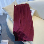 Back opening angola red skirt length 85 / S( 45-50kg )