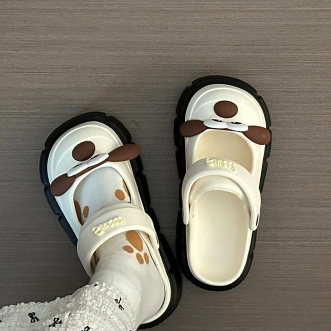 Big-Eyed Dog Eva Clogs Summer 2026 New Trendy Fashion Thick-Soled Casual Versatile Outdoor Slippers