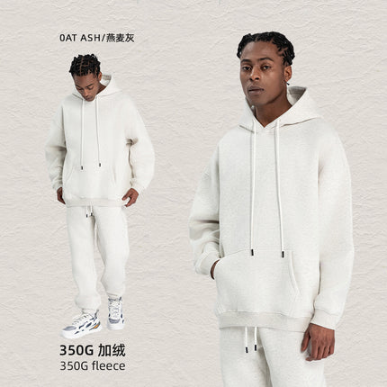 Kite Men's Clothing Factory Autumn and Winter Heavy Velvet Sweatshirt Men's Cross-Border American Street Fashion Loose Sweatshirt Pants Suit Men