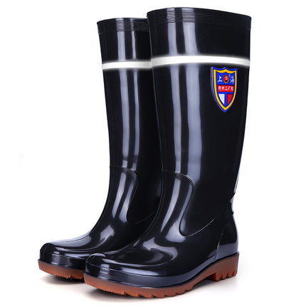 39cm High Thickened Inner Mesh Reflective Strip Rain Boots Flood-Proof Men's Rain Boots Labor Protection Rubber Shoes Work Shoes Wading Men's Boots