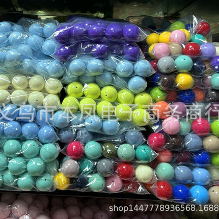 30mm solid color acrylic beads 25mm round beads translucent popular necklace key chain clothing headdress pendant
