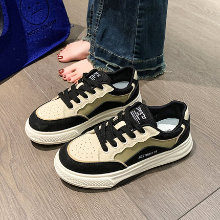 Hydrogen Cloud Women's Shoes Autumn and Winter White Shoes Junior High School Students Leisure Sports Board Shoes Niche Design Sense