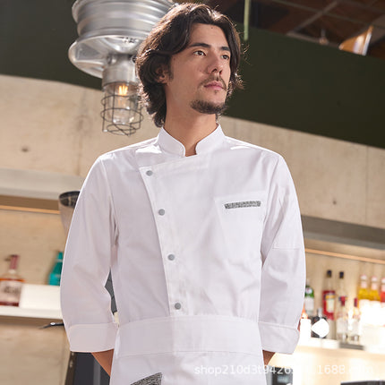 Chuyibang New Chef Uniform Men's Long-Sleeved Autumn Restaurant Kitchen Hotel Baking High-End Workwear