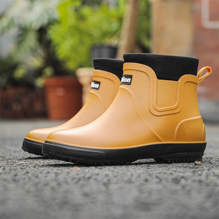 Cross-Border Internet Celebrity Rubber Shoes New Men's Short-Tube Outdoor Rain Boots Lightweight Waterproof Shoes Low-Top Non-Slip Adult Rain Boots