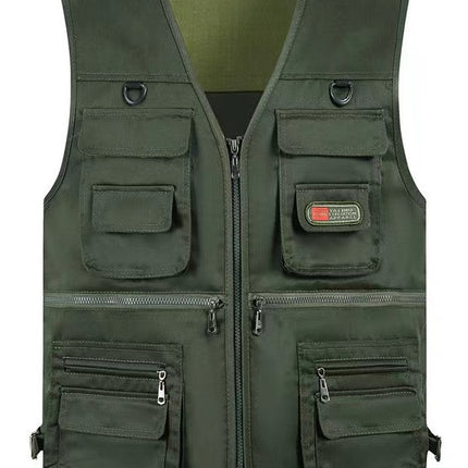 Cross-Border Outdoor Multi-Pocket Vest Men's Fishing Vest Photography Middle-Aged Men's Tops Work Clothes Middle-Aged and Elderly Dad Wear
