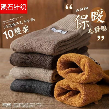 Autumn and winter fleece-lined thick socks men's terry socks deodorant warm terry socks academic style all-match ins fashionable stockings