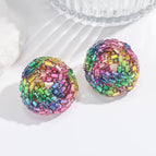 Color round stud earrings (weight 25g)