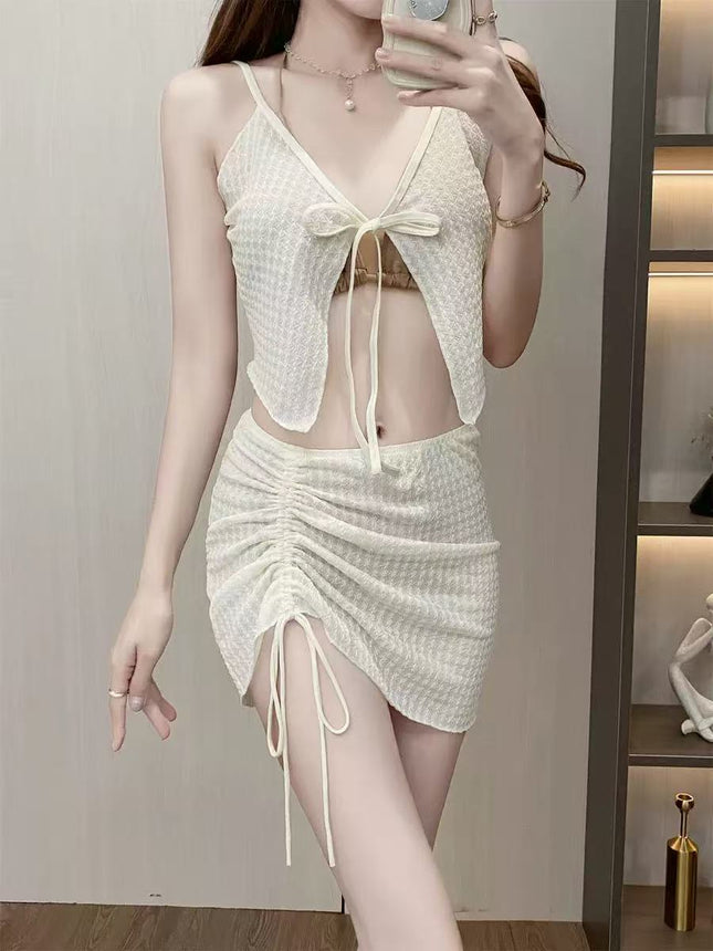 2026 New Style Women's Bikini Four-Piece Set, Fresh and Youthful Bikini for Girls, Suitable for Hot Springs and Beach Swimwear
