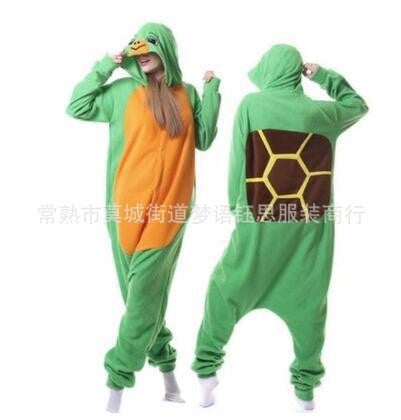 Flannel Toilet Edition Animal Cartoon Siamese Pajamas Geng Ghost Couple Pajamas Autumn and Winter Warm Zipper Home Clothes