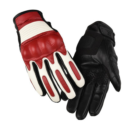 Motorcycle Gloves, Genuine Leather, Men's and Women's Riding Gloves, Tactical, Warm, Touch Screen, Multi-Color, Off-Road Protective Shell, Combat