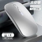 Upgraded version of battery level indicator - space silver/bluetooth dual template [silent + rechargeable] + wireless + bluetooth 5.0
