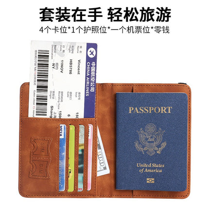 2025 Cross-border PU Leather Card Holder Passbook Holder Travelwallet Multi-function Certificate Bag Batch