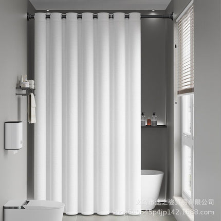 Shower curtain bathroom waterproof curtain mildew partition warm shading high-grade hanging curtain Roman hole wet and dry separation shower bath