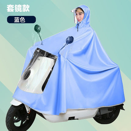 Raincoat Electric Car Long Full-Body All-In-One Parent-Child Raincoat Double Cycling Thickeneded Rainproof Electric Vehicle Poncho