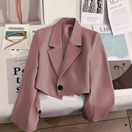 Short Blazer for Petite Women 2025 Spring and Autumn Emerald Green New Student Versatile Small Suit Trendy Women