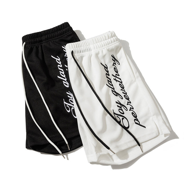 Cross-Border American-Style Casual Shorts for Men 2026 Summer Youth Trendy Brand Mesh Breathable Basketball Sports Shorts