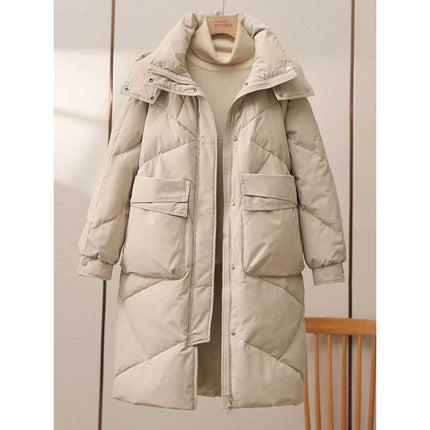 2025 New Mid-Length Green down Cotton Outwear for Women, Loose Cotton Outwear, Winter Thickeneded Warm Large Size Cotton Jacket