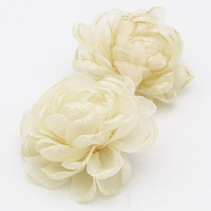 Easiest for Match Camellia High Heels Decorations Starry Sky Yarn Burnt Edge Flowers Bridal Shoe Flowers Handmade Wedding Shoe Accessories