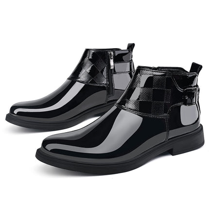 Men's Leather Boots Cross-border plus size Autumn and Winter New High-top Shoes Fashion Business Dress Leather Shoes Fashion British Casual Shoes