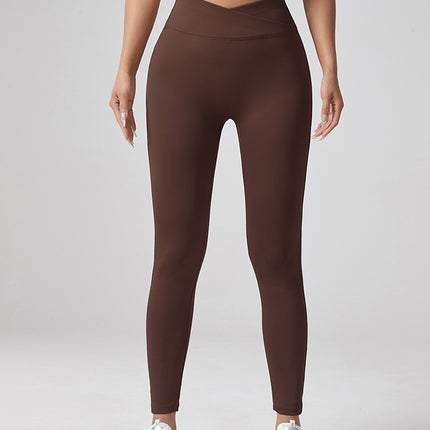 European and American Cross-Border V-Waist Yoga Elastic Leggings for Women, Peach Butt-Lifting Running Quick-Dry Yoga Pants with Cargo Pockets